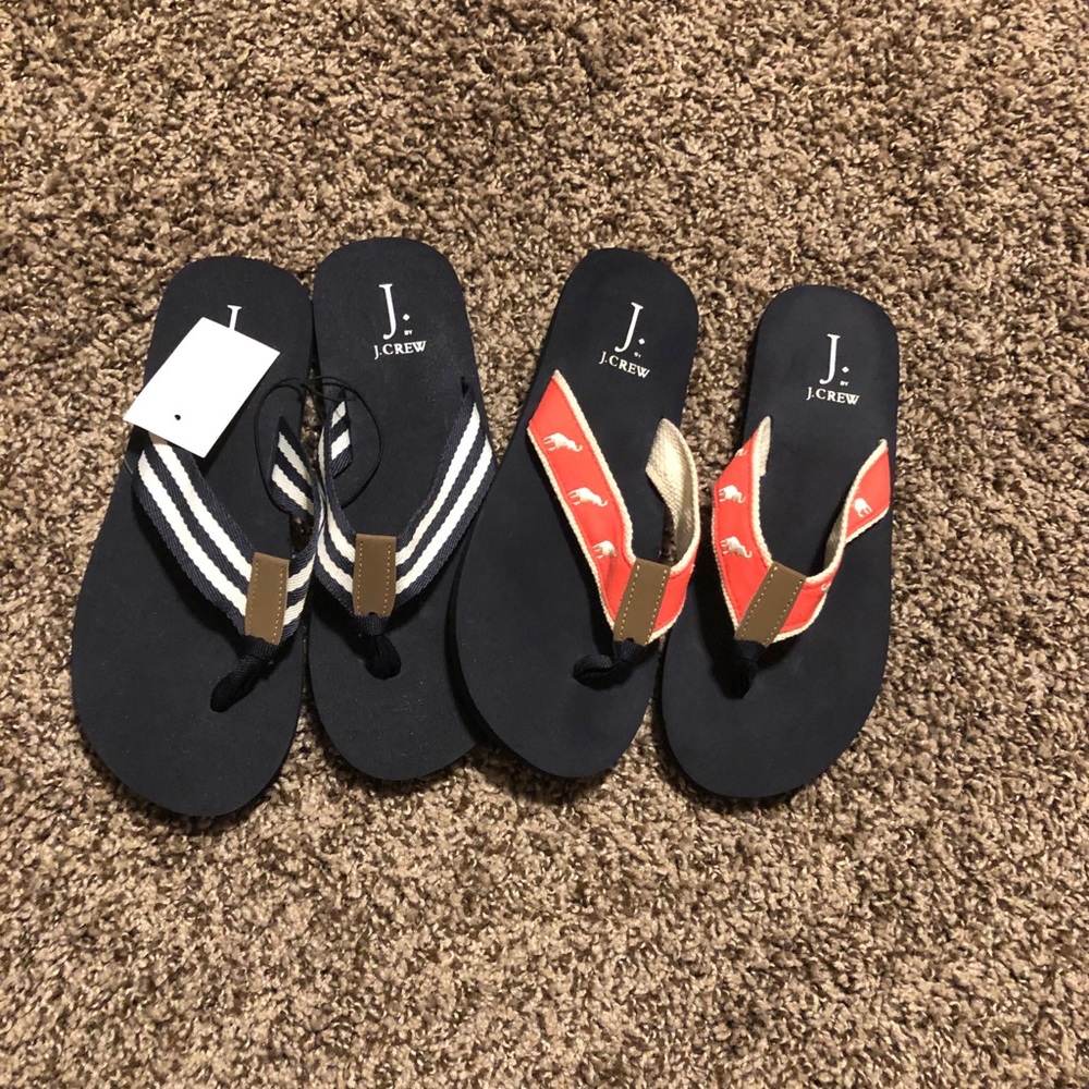 Two pairs women’s J Crew flip flops. Size 7